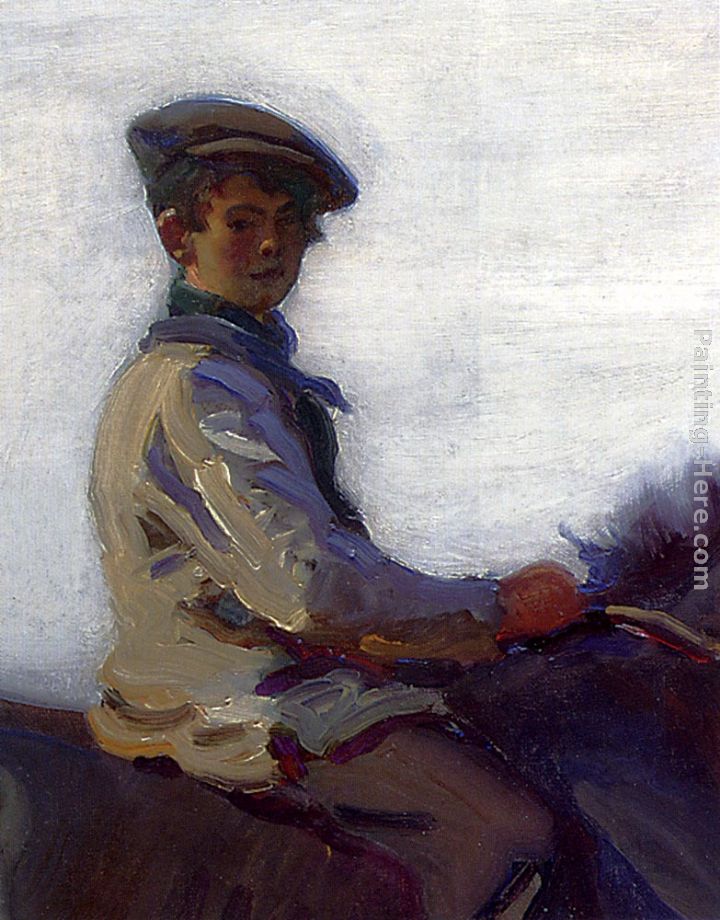 Riding Bareback (detail) painting - Sir Alfred James Munnings Riding Bareback (detail) art painting